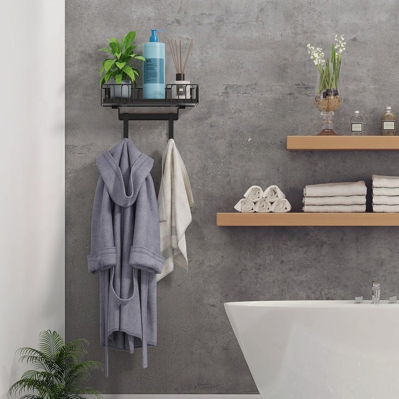 ORLESS Ironing Board Hanger Metal Wall Mount Iron and Ironing Board Holder, Laundry Room Decor and Storage with Large Storage Black Wooden Base Basket - Image 5